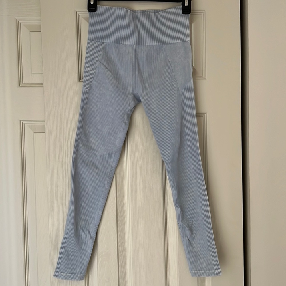 Ribbed Leggings - Baby Blue